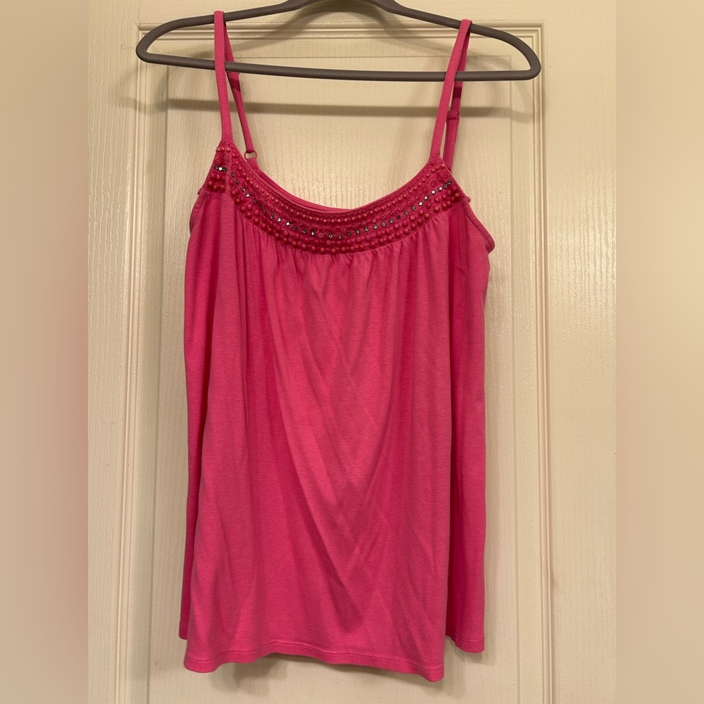 New York & Company Pink Camisole with Embellishments